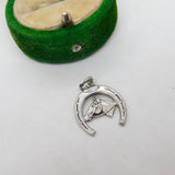Sterling Silver Horseshoe Charm Pendant Vintage c1970