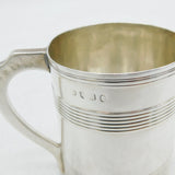 George III Sterling Silver Lined Pattern Christening Mug Antique 1795 London
