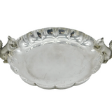 Silver Plated Cast Squirrel Handle Treat Dish Antique c1920 Art Deco Sheffield