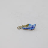 Sterling Silver Blue Enamel Dutch Windmill Design Clog Charm Vintage c1970