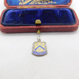 Sterling Silver & Enamel Stratford On Avon Crest Charm Pendant Vintage c1970