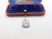 Sterling Silver & Enamel Stratford On Avon Crest Charm Pendant Vintage c1970