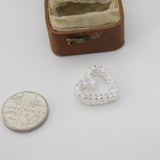 Sterling Silver Paste Set Heart Drop Charm Pendant Vintage c1970