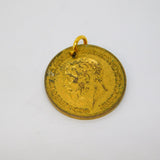 King George V Gilded Copper Farthing Lucky Coin Charm Antique 1933