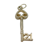 Sterling Silver 21st Birthday Key Charm Or Pendant Vintage c1970s