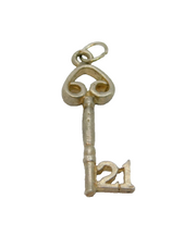 Sterling Silver 21st Birthday Key Charm Or Pendant Vintage c1970s