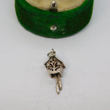 Sterling Silver Cuckoo Clock Charm Pendant Vintage c1970