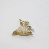 Sterling Silver Patterned Dancer Ballerina Charm Pendant Vintage c1970