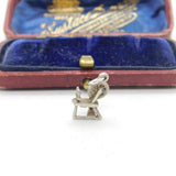 Sterling Silver Spinning Wheel Charm Pendant Vintage c1970