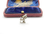 Sterling Silver Spinning Wheel Charm Pendant Vintage c1970