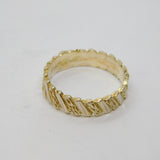 Sterling Silver Textured Striped Dress Band Ring Vintage c1970 Size P 1/2