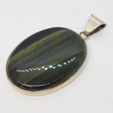 Sterling Silver Large Labradorite Drop Pendant Vintage 1976 London