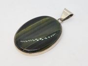 Sterling Silver Large Labradorite Drop Pendant Vintage 1976 London