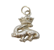 Sterling Silver Crowned Otter Charm Pendant Vintage c1970s
