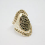 Sterling Silver Studio Style Textured Patterned Ring Vintage c1970 Size K 1/2