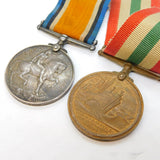 WW1 Medal Group British Army, Mercantile Marine Medal John H Davies Antique
