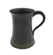 Victorian Period Peweter Tankard with Glass Bottom Antique c1850s