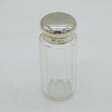 Victorian Sterling Silver Topped Cut Glass Vanity Jar Antique 1891 London