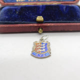 Sterling Silver & Enamel Rye Crest Charm Pendant Vintage c1970