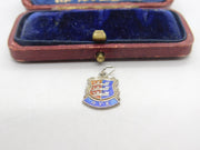 Sterling Silver & Enamel Rye Crest Charm Pendant Vintage c1970