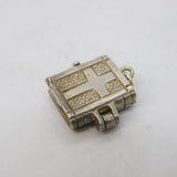 Sterling Silver Opening Holy Bible Charm Pendant Vintage c1970s