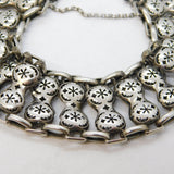 Early-Victorian Sterling Silver Floral Chain Link Bracelet Antique c1840s