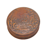 18th Century Burr Wood William Tell Folk Interest Snuff Box Antique c1790s