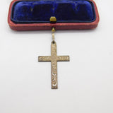 Sterling Silver Swirl Patterned Crucifix Charm Pendant Vintage c1970