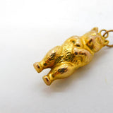 Edwardian 9ct Yellow Gold Standing Bear Charm Pendant Antique c1910