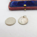 Sterling Silver Authentic Threepence Charm Pendant 1940