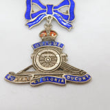 WWII Sterling Silver Enamel Royal Artillery Bow Sweetheart Brooch Antique c1940