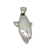 Sterling Silver Shark Fish Form Studio Style Pendant Modern c2000s