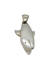 Sterling Silver Shark Fish Form Studio Style Pendant Modern c2000s
