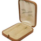 New Zealand Victorian Tooled Leather Jewellery Earrings Box Antique c1880