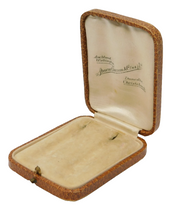 New Zealand Victorian Tooled Leather Jewellery Earrings Box Antique c1880