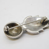 WWII Sterling Silver, Paste & Enamel Scottish Royal Artillery Brooch Antique