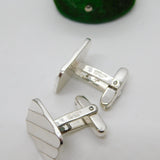 West German Pair of Modernist Sterling Silver Gents Cufflinks Vintage c1970