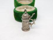 Sterling Silver German Beer 'Bier' Stein Charm Pendant Vintage c1970
