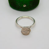 PANDORA Sterling Silver White Enamel Spring Flower Band Ring Vintage c2000