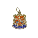 Sterling Silver Tunbridge Wells Enamel Shield Charm Pendant Vintage c1970s