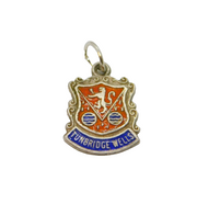 Sterling Silver Tunbridge Wells Enamel Shield Charm Pendant Vintage c1970s