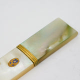 19th Century French Palais Royal Mother of Pearl & Gilt Sewing Etui Antique