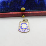Sterling Silver and Enamel Brighton Travel Shield Charm Pendant Vintage c1970