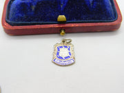 Sterling Silver and Enamel Brighton Travel Shield Charm Pendant Vintage c1970