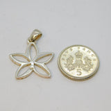Sterling Silver Spinel Set Open Flower Charm Pendant Vintage c1970