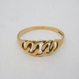 9ct Yellow Gold Knotted Rope Band Ring Vintage London