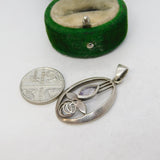 Sterling Silver Rennie Mackintosh Amethyst Charm Pendant Vintage c1970