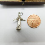 Sterling Silver Lady in a Dress Charm Pendant Vintage c1970