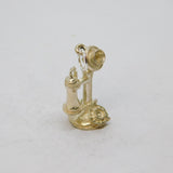 Sterling Silver Old-Fashioned Telephone Charm Pendant Vintage c1970