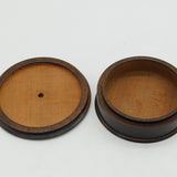 Sterling Silver & Turned Treen Wooden Snuff Box Vintage 1985 London